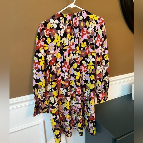 Who What Wear Black Warm Floral Pleated Dress Size Small - Picture 4 of 5